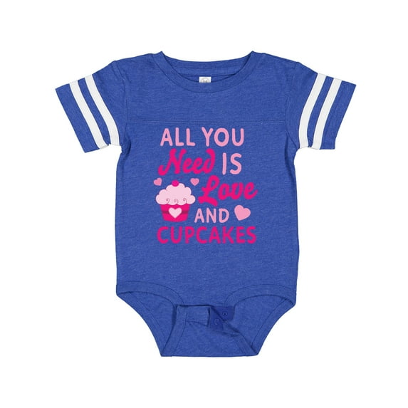 Inktastic Valentines Day All you Need is Love and Cupcakes Boys or Girls Baby Bodysuit
