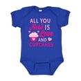 thumbnail image 1 of Inktastic Valentines Day All you Need is Love and Cupcakes Boys or Girls Baby Bodysuit, 1 of 5
