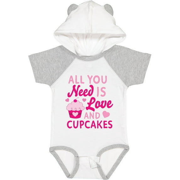 Inktastic Valentines Day All you Need is Love and Cupcakes Boys or Girls Baby Bodysuit