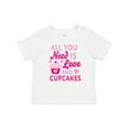 thumbnail image 1 of Inktastic Valentines Day All you Need is Love and Cupcakes Boys or Girls Baby T-Shirt, 1 of 5