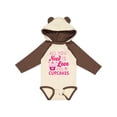 thumbnail image 1 of Inktastic Valentines Day All you Need is Love and Cupcakes Boys or Girls Long Sleeve Baby Bodysuit, 1 of 5