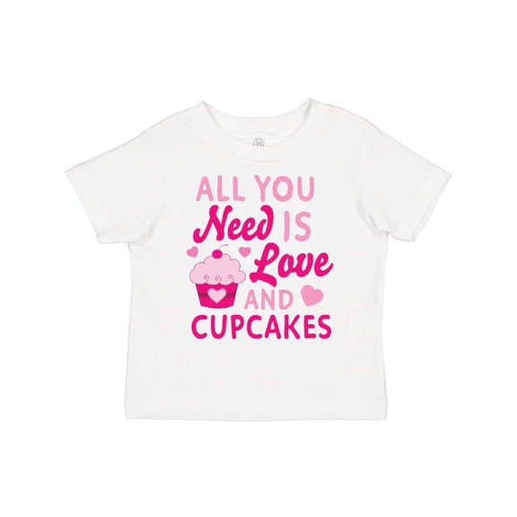 Inktastic Valentines Day All you Need is Love and Cupcakes Boys or Girls Toddler T-Shirt