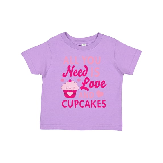 Inktastic Valentines Day All you Need is Love and Cupcakes Boys or Girls Toddler T-Shirt