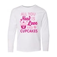 thumbnail image 1 of Inktastic Valentines Day All you Need is Love and Cupcakes Long Sleeve Youth T-Shirt, 1 of 5