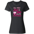 thumbnail image 1 of Inktastic Valentines Day All you Need is Love and Cupcakes Women's T-Shirt, 1 of 5