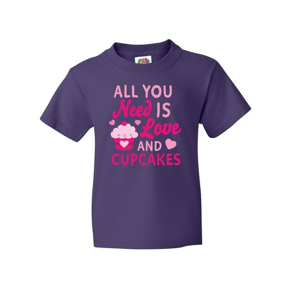 Inktastic Valentines Day All you Need is Love and Cupcakes Youth T-Shirt