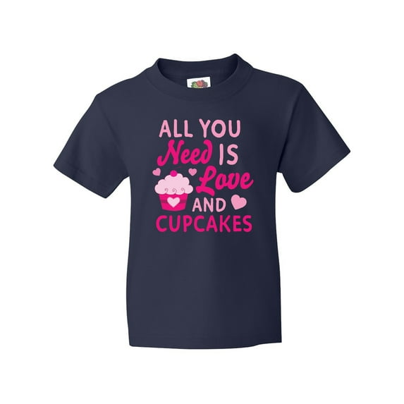 Inktastic Valentines Day All you Need is Love and Cupcakes Youth T-Shirt