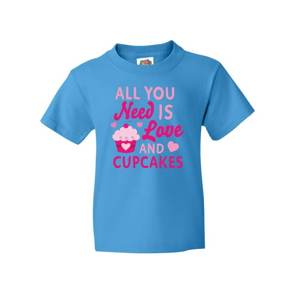 Inktastic Valentines Day All you Need is Love and Cupcakes Youth T-Shirt