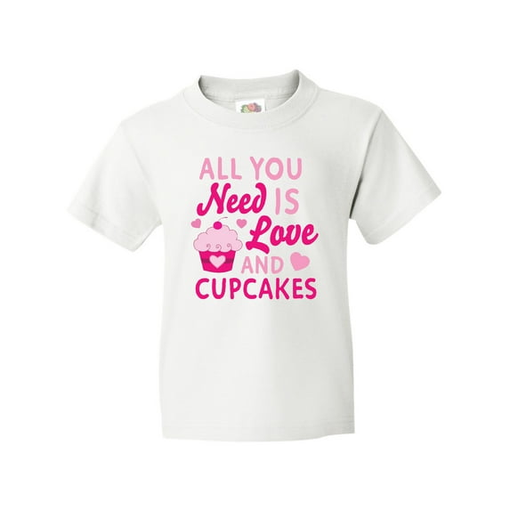Inktastic Valentines Day All you Need is Love and Cupcakes Youth T-Shirt