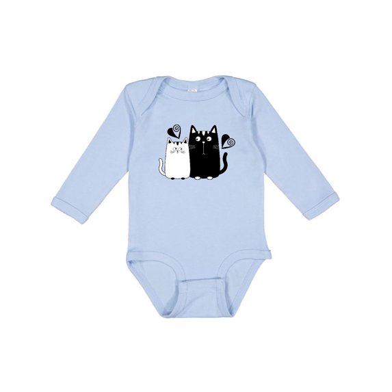 Inktastic Valentines Day Cat Couple Girls Long Sleeve Baby Bodysuit