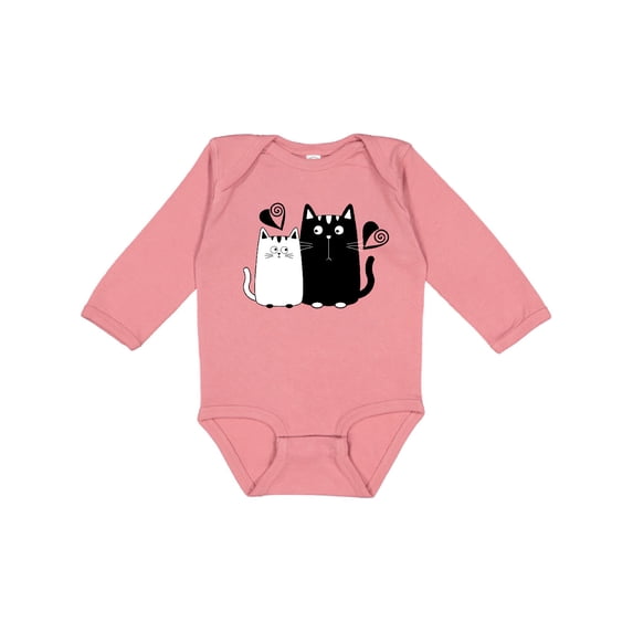 Inktastic Valentines Day Cat Couple Girls Long Sleeve Baby Bodysuit
