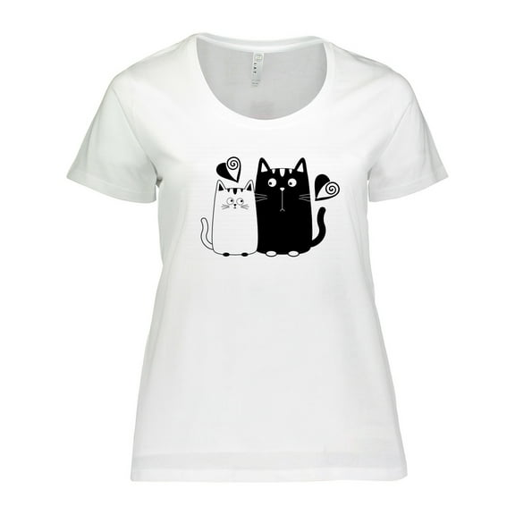 Inktastic Valentines Day Cat Couple Women's Plus Size T-Shirt