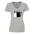 thumbnail image 1 of Inktastic Valentines Day Cat Couple Women's V-Neck T-Shirt, 1 of 5