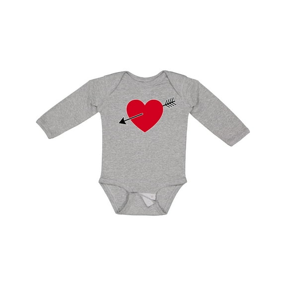 Inktastic Valentines Day Heart Arrow Boys or Girls Long Sleeve Baby Bodysuit