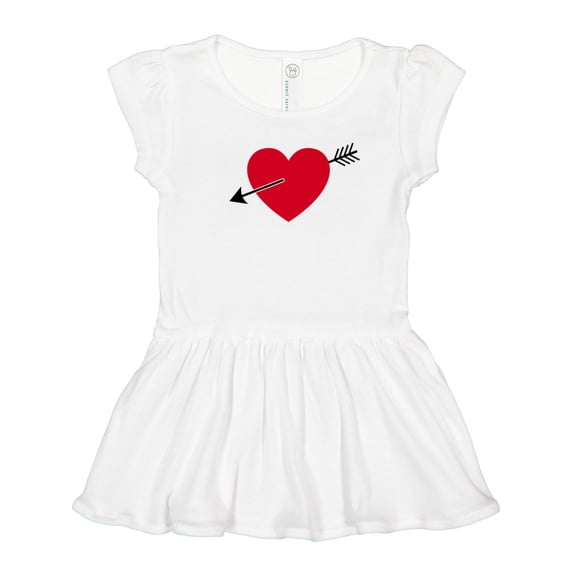 Inktastic Valentines Day Heart Arrow Girls Toddler Dress