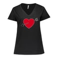 thumbnail image 1 of Inktastic Valentines Day Heart Arrow Women's Plus Size V-Neck T-Shirt, 1 of 5