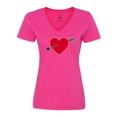 thumbnail image 1 of Inktastic Valentines Day Heart Arrow Women's V-Neck T-Shirt, 1 of 5