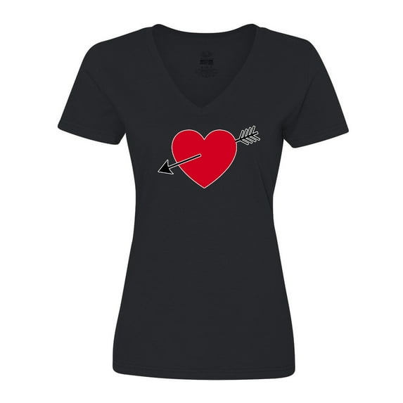 Inktastic Valentines Day Heart Arrow Women's V-Neck T-Shirt