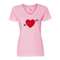 thumbnail image 1 of Inktastic Valentines Day Heart Arrow Women's V-Neck T-Shirt, 1 of 5