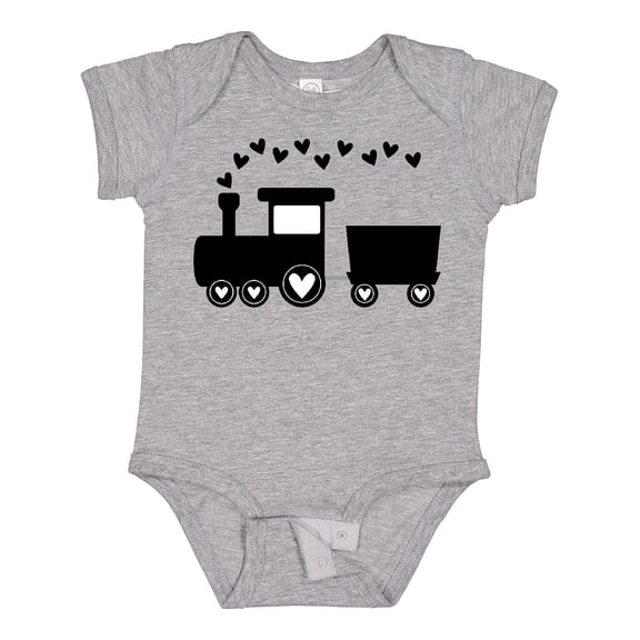 Inktastic Valentines Day Heart Choo Choo Train Boys Baby Bodysuit