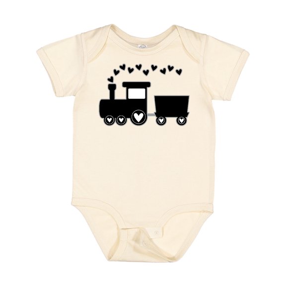 Inktastic Valentines Day Heart Choo Choo Train Boys Baby Bodysuit