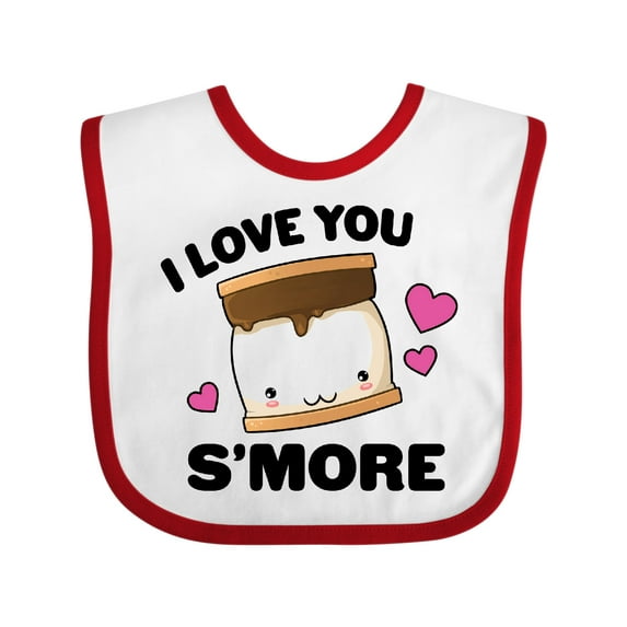Inktastic Valentines Day I Love You S'more with Pink Hearts Boys or Girls Baby Bib