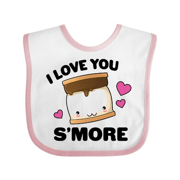 Inktastic Valentines Day I Love You S'more with Pink Hearts Boys or Girls Baby Bib