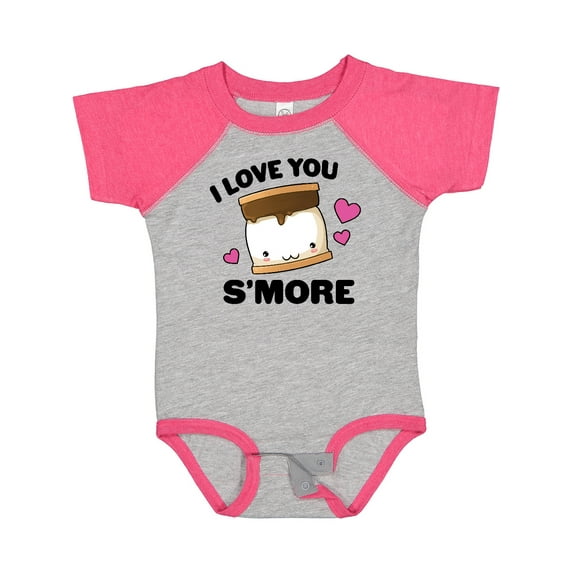 Inktastic Valentines Day I Love You S'more with Pink Hearts Boys or Girls Baby Bodysuit