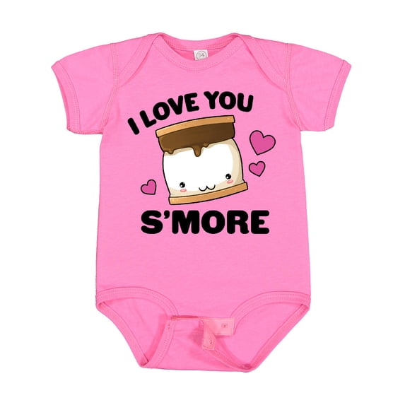 Inktastic Valentines Day I Love You S'more with Pink Hearts Boys or Girls Baby Bodysuit
