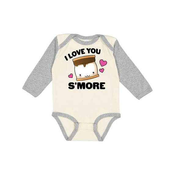 Inktastic Valentines Day I Love You S'more with Pink Hearts Boys or Girls Long Sleeve Baby Bodysuit