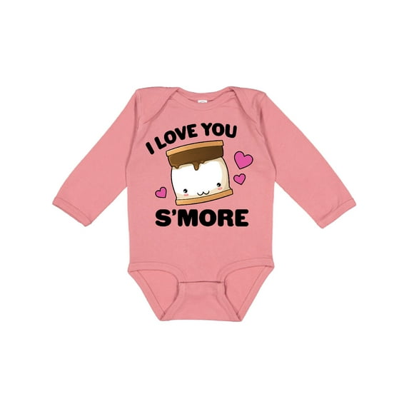 Inktastic Valentines Day I Love You S'more with Pink Hearts Boys or Girls Long Sleeve Baby Bodysuit