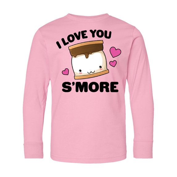 Inktastic Valentines Day I Love You S'more with Pink Hearts Long Sleeve Youth T-Shirt