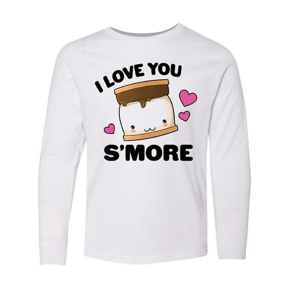 Inktastic Valentines Day I Love You S'more with Pink Hearts Long Sleeve Youth T-Shirt