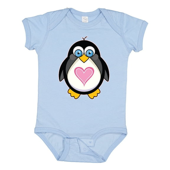 Inktastic Valentines Day Penguin Love Heart Gift Girls Baby Bodysuit