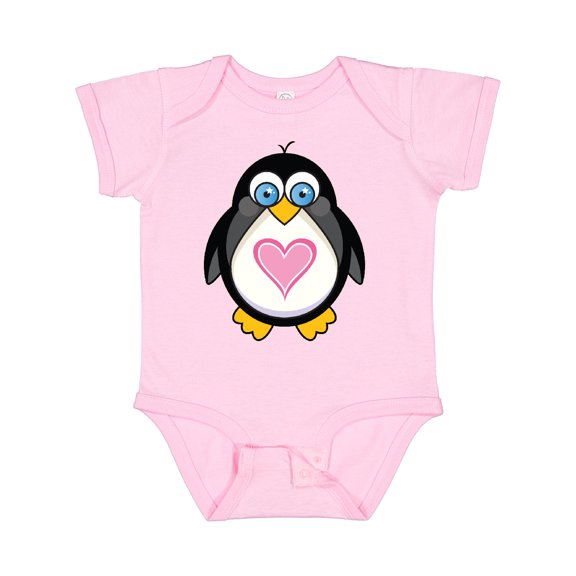 Inktastic Valentines Day Penguin Love Heart Gift Girls Baby Bodysuit