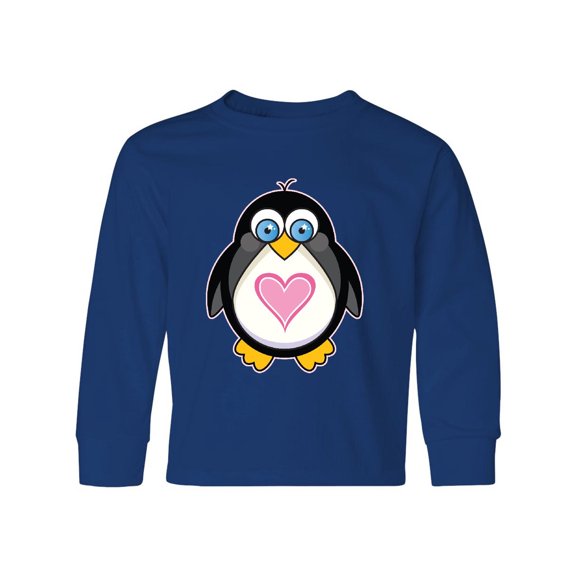 Inktastic Valentines Day Penguin Love Heart Long Sleeve Youth T-Shirt