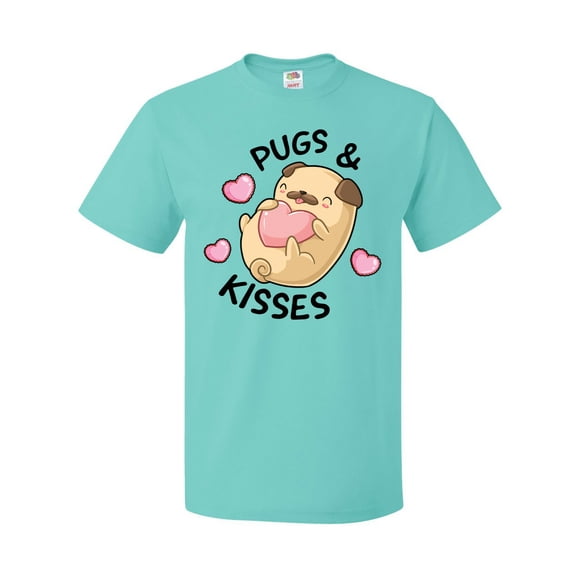 Inktastic Valentines Day Pugs & Kisses with Hearts T-Shirt