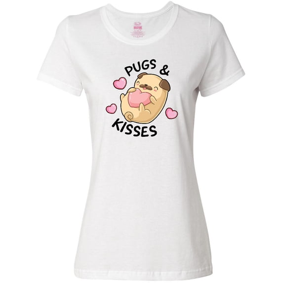 Inktastic Valentines Day Pugs & Kisses with Hearts Women's T-Shirt