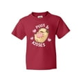 thumbnail image 1 of Inktastic Valentines Day Pugs and Kisses with Pink Hearts Youth T-Shirt, 1 of 5
