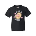 thumbnail image 1 of Inktastic Valentines Day Pugs and Kisses with Pink Hearts Youth T-Shirt, 1 of 5