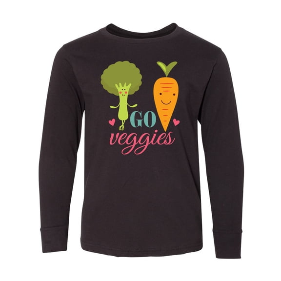 Inktastic Vegan Go Veggies Vegetarian Long Sleeve Youth T-Shirt