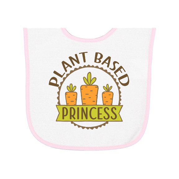 Inktastic Vegan Veggie Plant Based Princess Baby Terry Cloth Bib