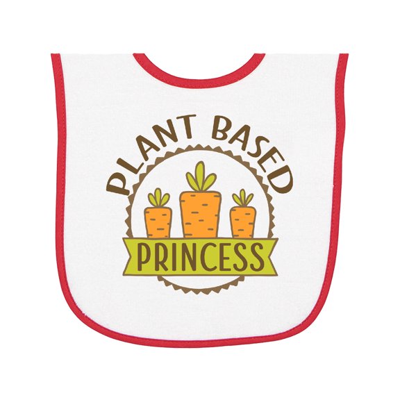 Inktastic Vegan Veggie Plant Based Princess Baby Terry Cloth Bib