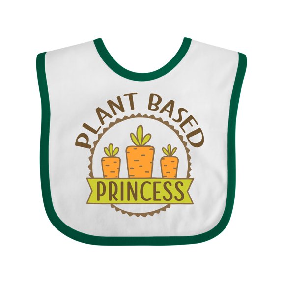Inktastic Vegan Veggie Plant Based Princess Girls Baby Bib