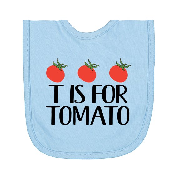 Inktastic Vegetable Fruit Quote T is for Tomato Newborn Bib