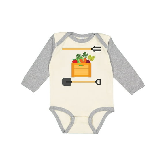 Inktastic Vegetable Gardener Organic Farming Boys or Girls Long Sleeve Baby Bodysuit