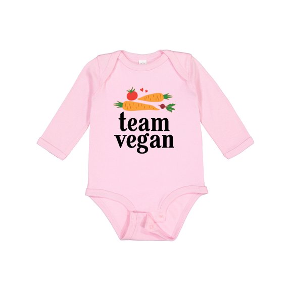 Inktastic Vegetarian Gift Team Vegan Boys or Girls Long Sleeve Baby Bodysuit