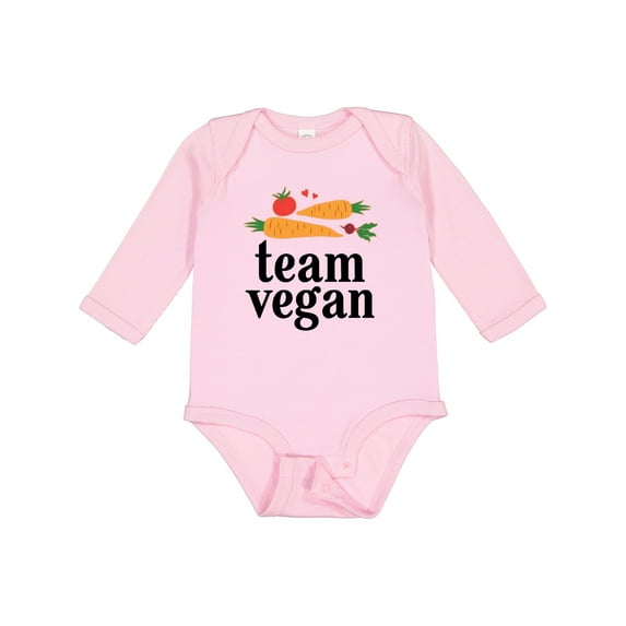 Inktastic Vegetarian Gift Team Vegan Boys or Girls Long Sleeve Baby Bodysuit