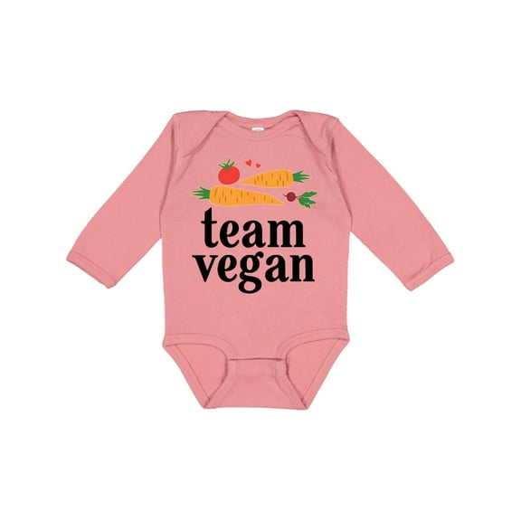 Inktastic Vegetarian Gift Team Vegan Boys or Girls Long Sleeve Baby Bodysuit