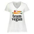 thumbnail image 1 of Inktastic Vegetarian Gift Team Vegan Women's Plus Size V-Neck T-Shirt, 1 of 5